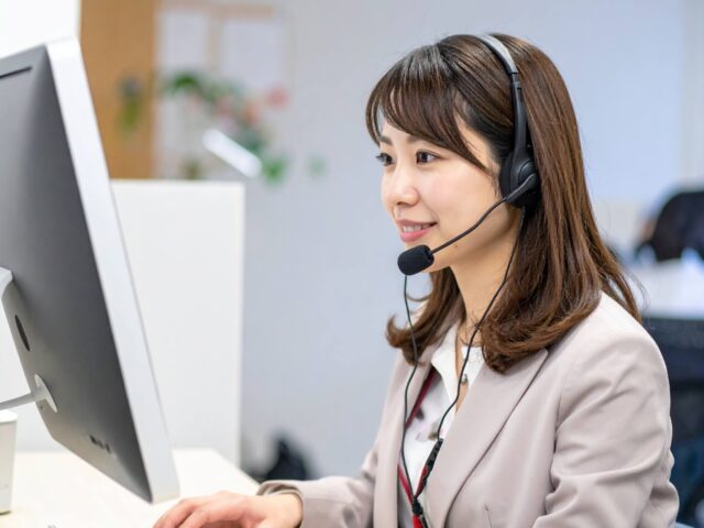 顧客対応にあたっている女性オペレーター