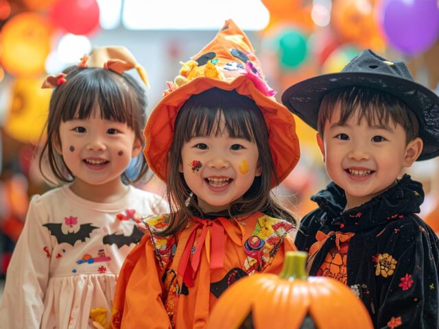 ハロウィンを楽しむ子どもたち