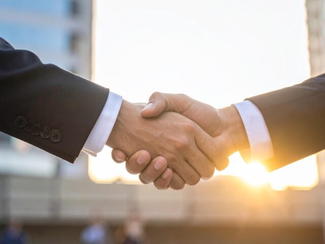 M&A成立を象徴する固い握手