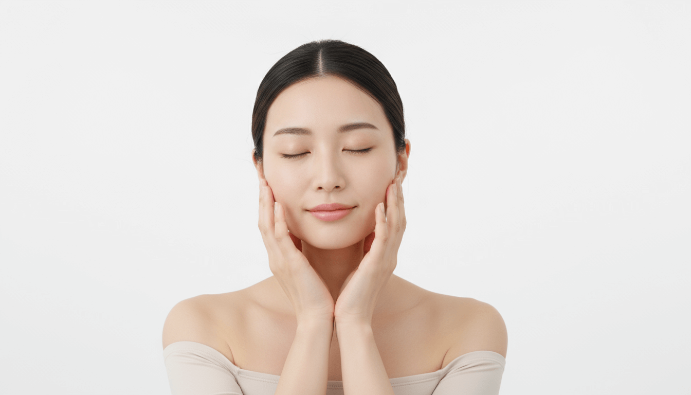 美しい肌とフェイスラインの女性ポートレート